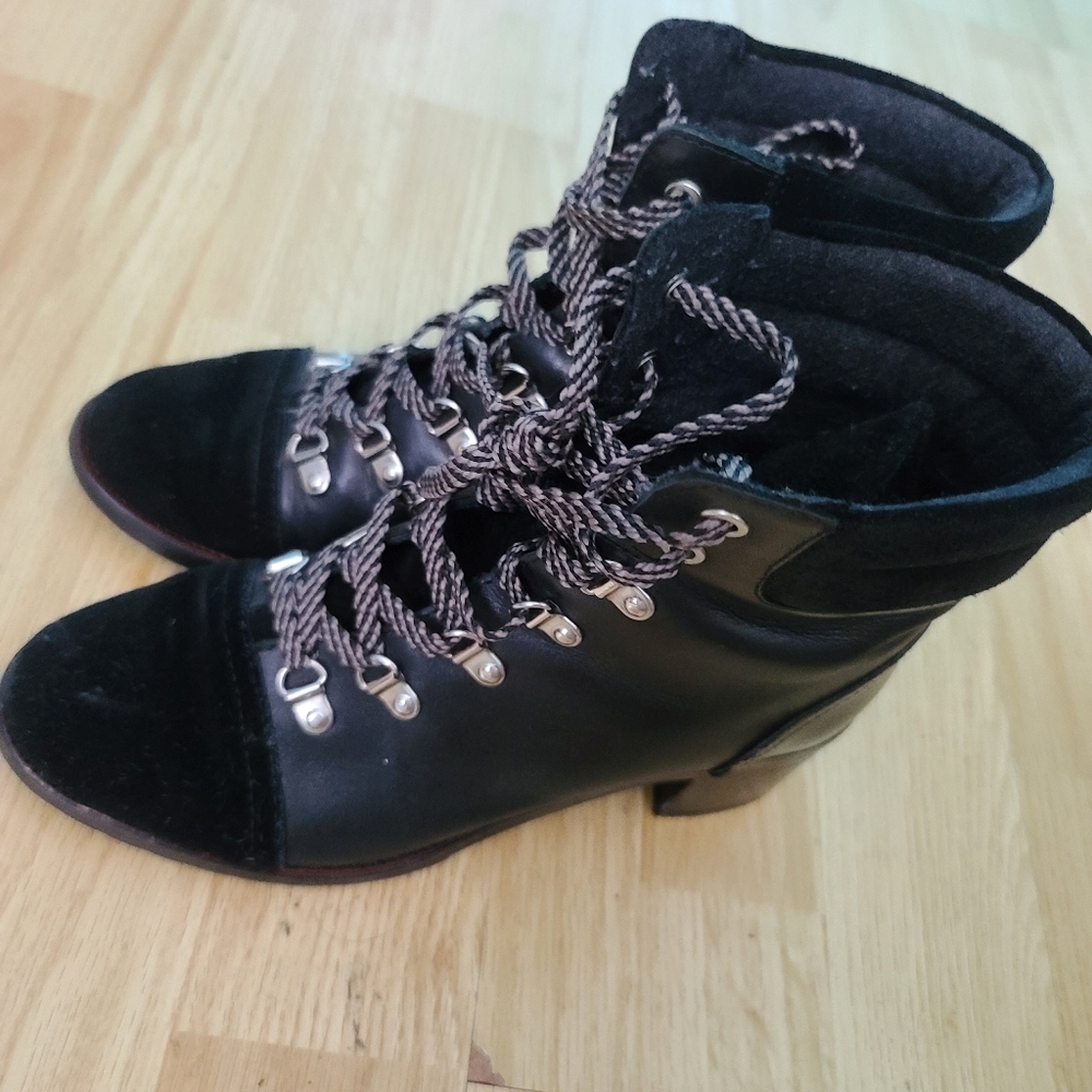 Sam Edelman Black Manchester Heeled “Hiking” Boots